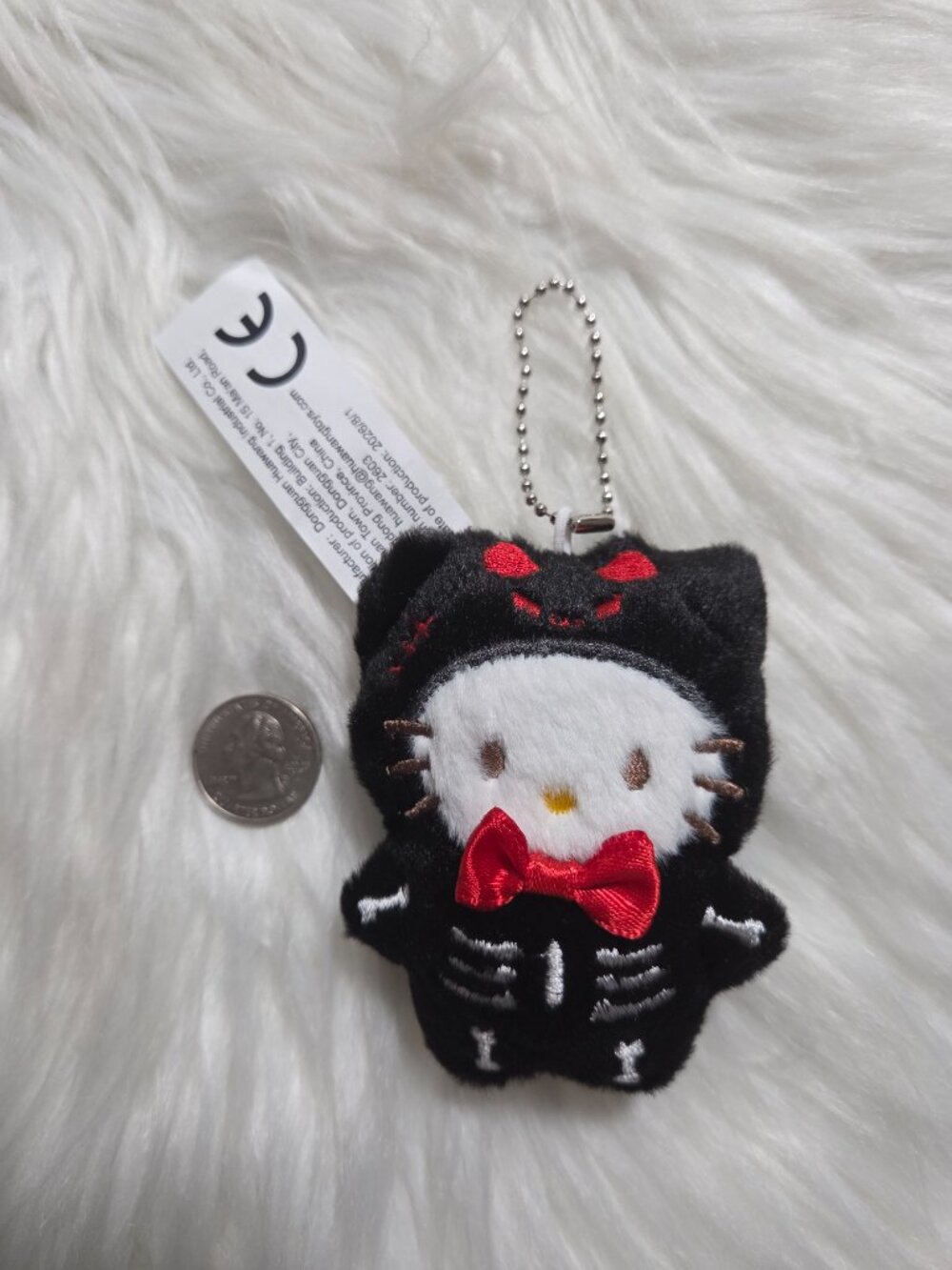 Hello Kitty Skeleton Plush Keychain - Picture 3 of 5